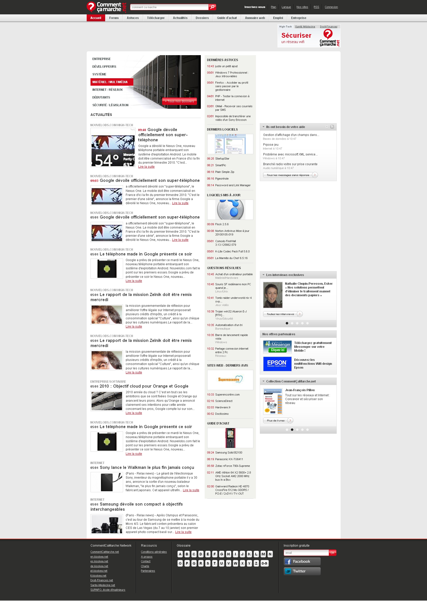 screenshot site commentcamarche