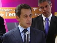 - Nicolas Sarkozy lors d'un déplacement dans une agence de Pôle Emploi à Gonesse (Seine-Saint-Denis) - France 3 -